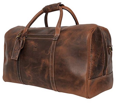 Leather carry on bag